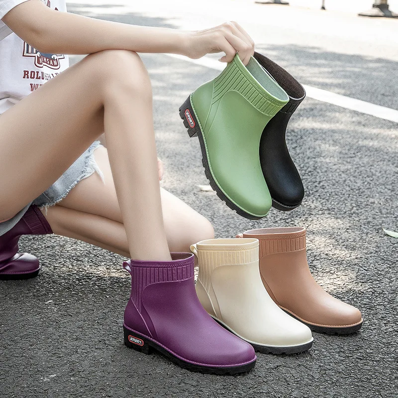 

Новинка 2023, женские сапоги для воды, резиновая обувь для дождя, женские галоши для работы в саду, водонепроницаемые сапоги для дождя Botas De Lluvia Mujer