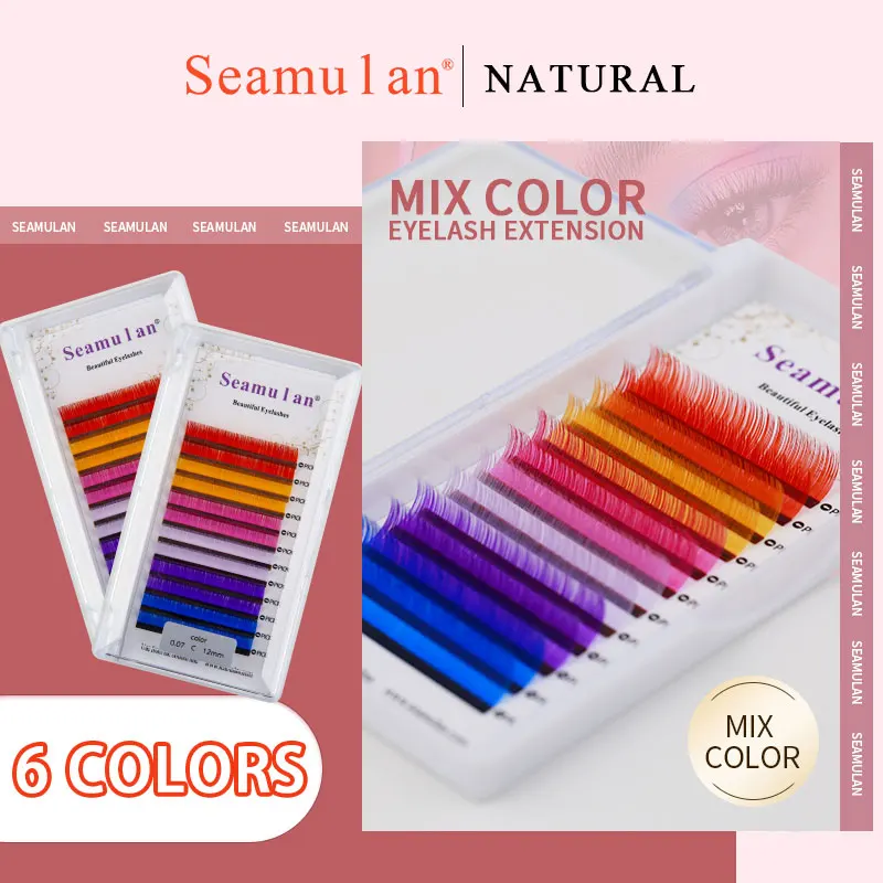 

Mix Color Lashes Eyelash Extension Premium Individual Mink Colorful Lashes Red Purple Blue Lashes
