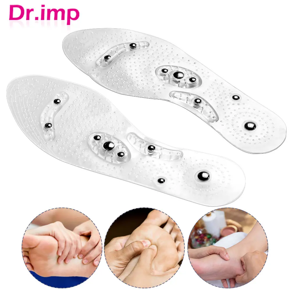 

Magnetic Therapy Silicone Insoles Transparent Massage Foot Weight Loss Slimming Insole Health Care Shoe Pad Feet Body Detox Sole