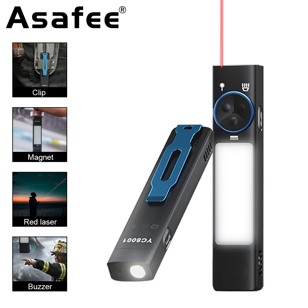 Asafee YC8001 395UV Light EDC COB 800LM Flashlight 500M Range IP67 Waterproof Lamp Red Laser Buzzer Torch Rechargeable Lantern
Asafee YC8001 395UV Light EDC COB 800LM Flashlight 500M Range IP67 Waterproof Lamp Red Laser Buzzer Torch Rechargeable Lantern