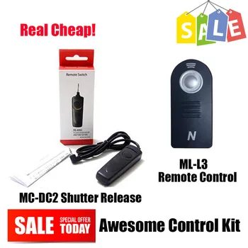 MC-DC2 셔터 릴리즈 + ML-L3 셀카 적외선 무선 리모컨, 니콘 D600 D610 D7100 D7000 D90 D5200 D5100 D5000 D3200