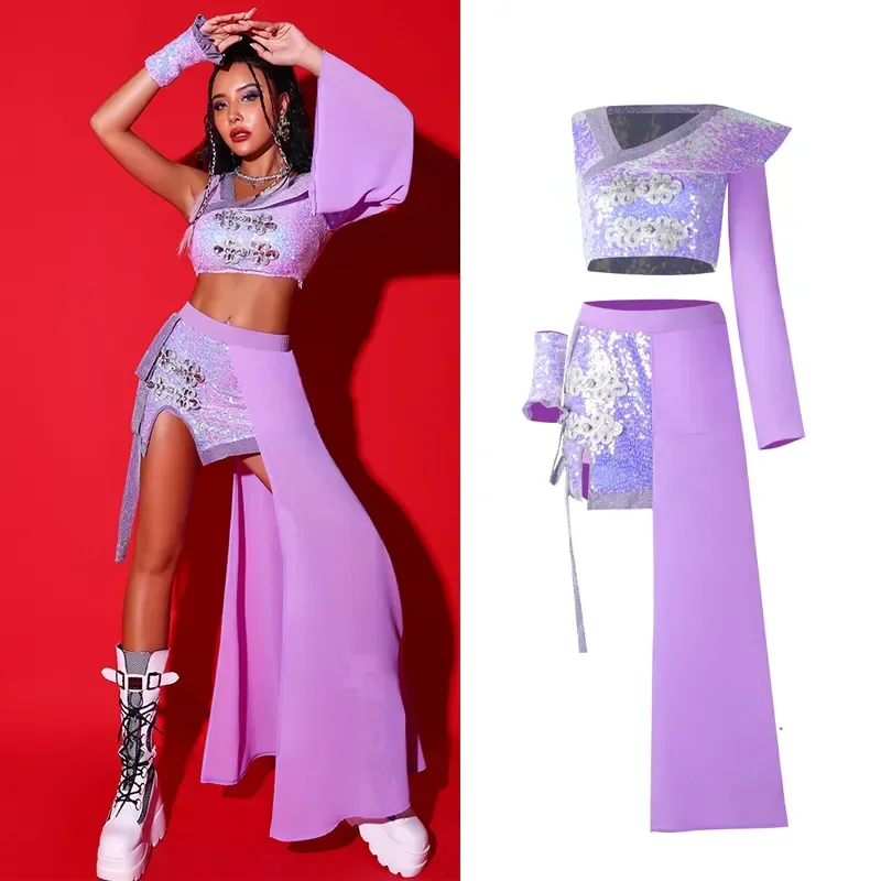 Women'S Jazz Dance Costumes Sequins Purple Gauze Skirts Kpop Suit Nightclub Bar Dj Gogo Dancers Pole Dance Clothing DQS13403
Women'S Jazz Dance Costumes Sequins Purple Gauze Skirts Kpop Suit Nightclub Bar Dj Gogo Dancers Pole Dance Clothing DQS13403