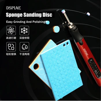 DSPIAE 스펀지 샌딩 디스크 라운드 사전 절단 연마 사포, ES-P 휴대용 전기 샤프닝 펜, 모델 제작 도구와 함께 사용