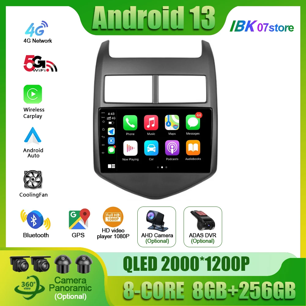 

For Chevrolet Aveo 2 2011 - 2015 Car Radio Multimedia Player Navigation GPS Android 13 ntelligent systems Autoradio CarPlay 4G