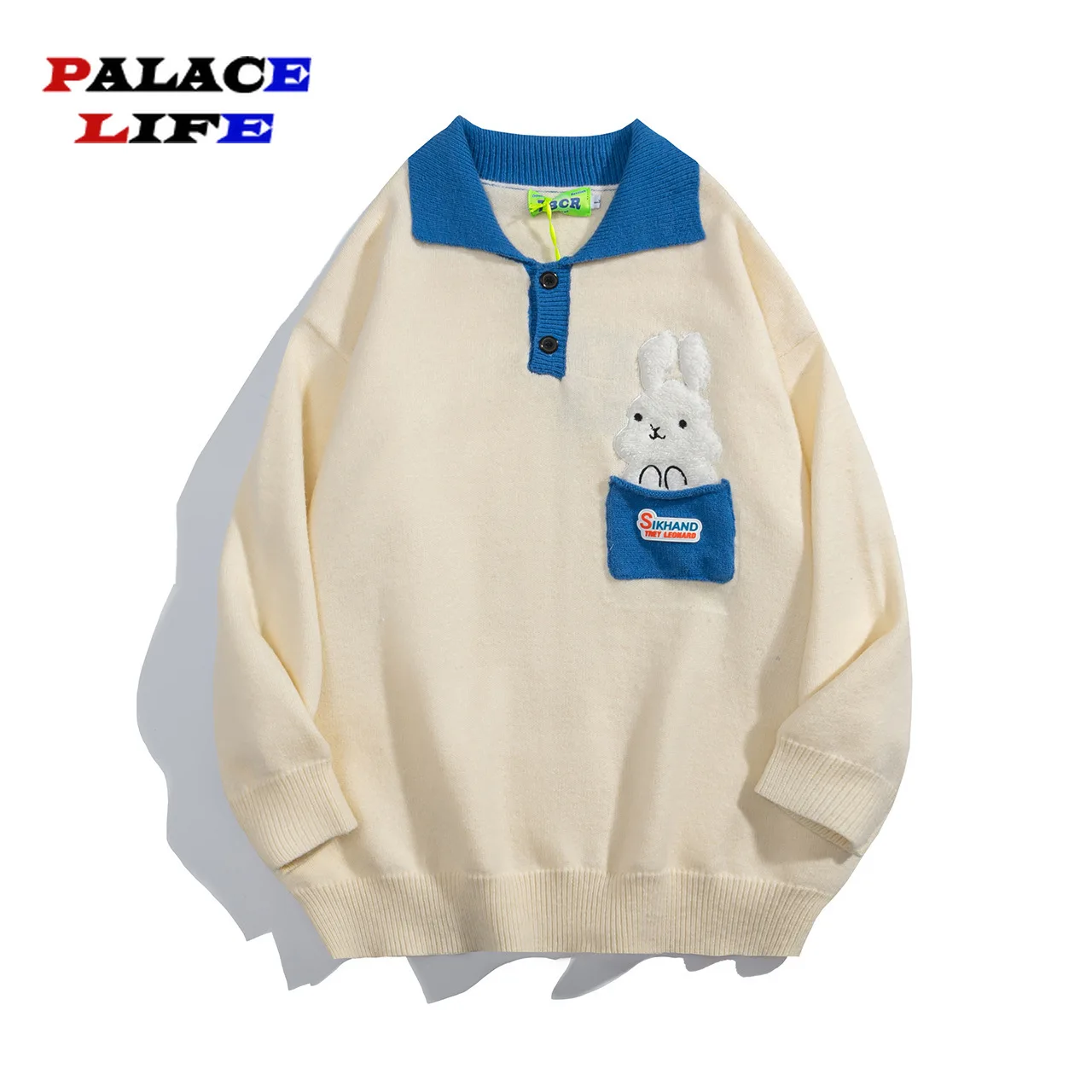 College Contrast Pullover Cartoon Retro Polo Neck Lazy Sweaters Men Casual Streetwear Unisex Loose Women‘s Jumpers Mens Clothes
College Contrast Pullover Cartoon Retro Polo Neck Lazy Sweaters Men Casual Streetwear Unisex Loose Women‘s Jumpers Mens Clothes