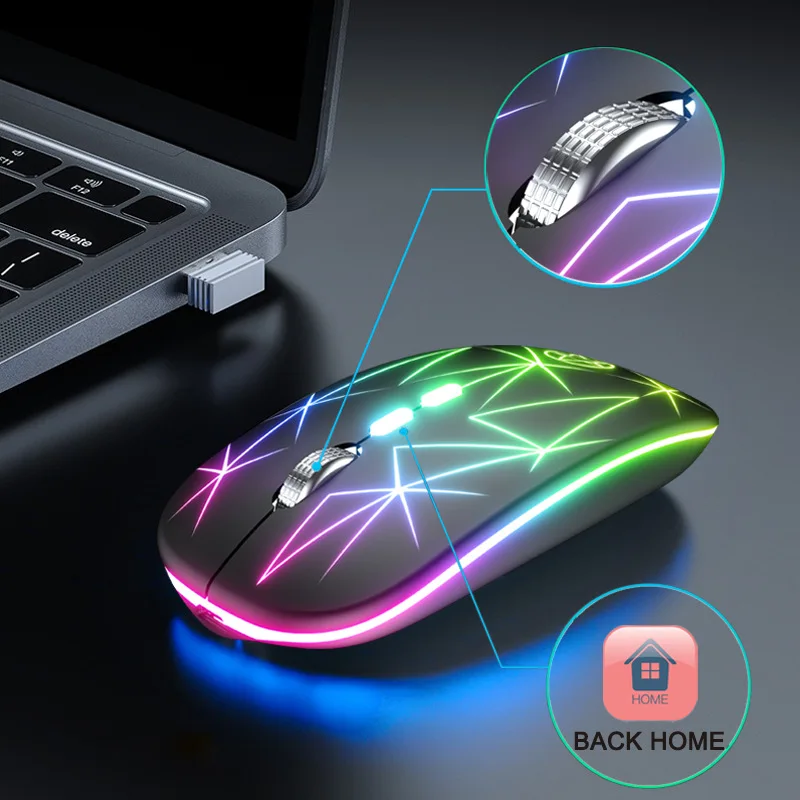 Wireless Mouse Bluetooth RGB Rechargeable Mouse Wireless Computer Silent Mause LED Backlit Ergonomic Gaming Mouse for Laptop PC
Wireless Mouse Bluetooth RGB Rechargeable Mouse Wireless Computer Silent Mause LED Backlit Ergonomic Gaming Mouse for Laptop PC