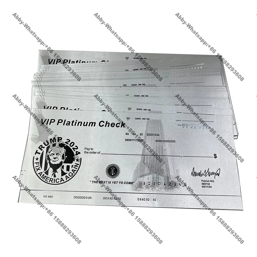 Trb card Donald J. Trump silver ticket Trump 2024 Fix america again VIP platinum check The best is yet to come souvenir card
Trb card Donald J. Trump silver ticket Trump 2024 Fix america again VIP platinum check The best is yet to come souvenir card