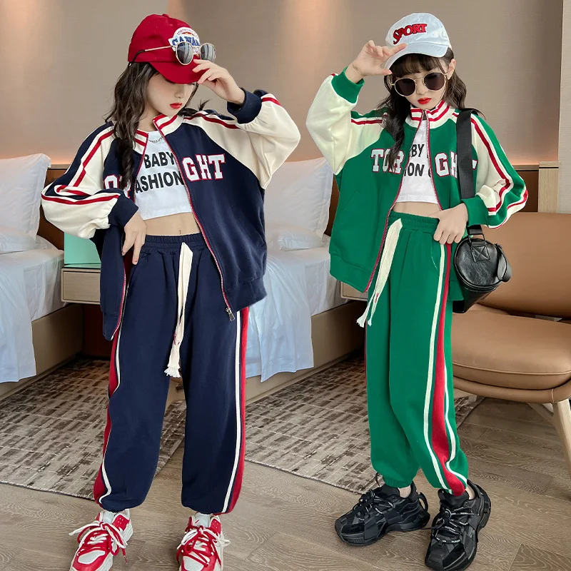 Junior Girls Baseball Suit New Kids Fashion Splicing Letter Jacket Sports Casual Trousers 2 Pieces Set Clothing 3-15Y Trend
Junior Girls Baseball Suit New Kids Fashion Splicing Letter Jacket Sports Casual Trousers 2 Pieces Set Clothing 3-15Y Trend