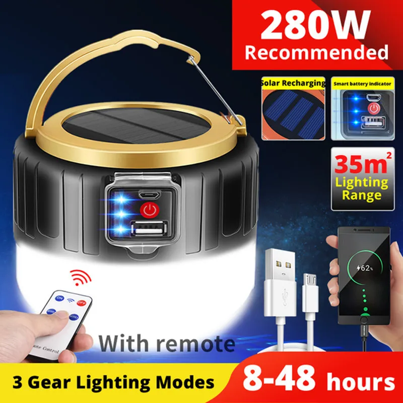 Solar LED Camping Light Waterproof Rechargeable Tent Lamp Portable Lanterns Emergency Lights Market Lamp Energy Saving Bulb
Solar LED Camping Light Waterproof Rechargeable Tent Lamp Portable Lanterns Emergency Lights Market Lamp Energy Saving Bulb