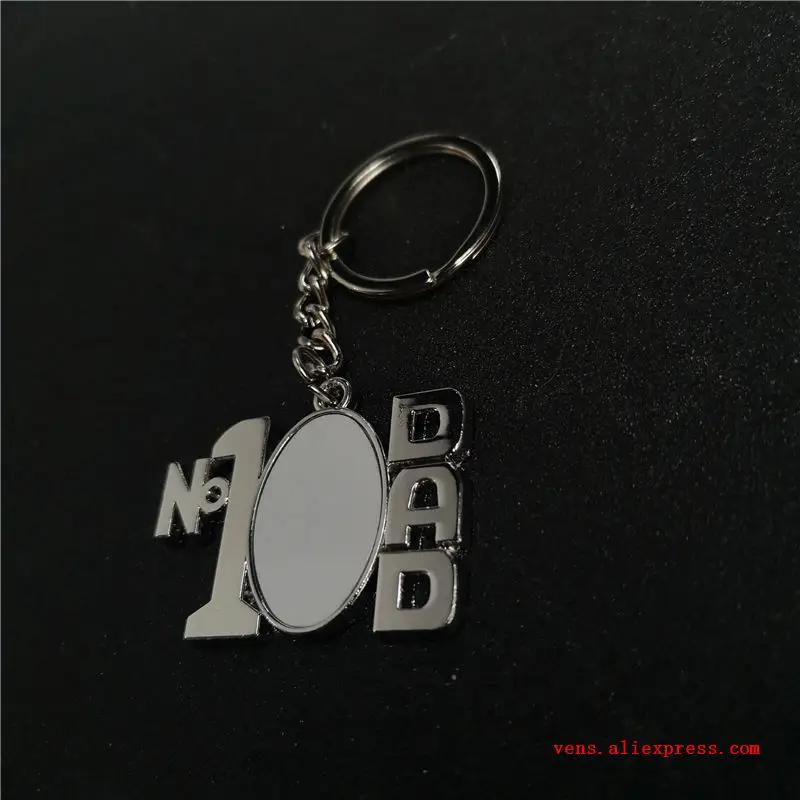 

sublimation metal #1 dad blank keychains key ring for Father's Day gift hot transfer blank diy materials 15pcs/lot