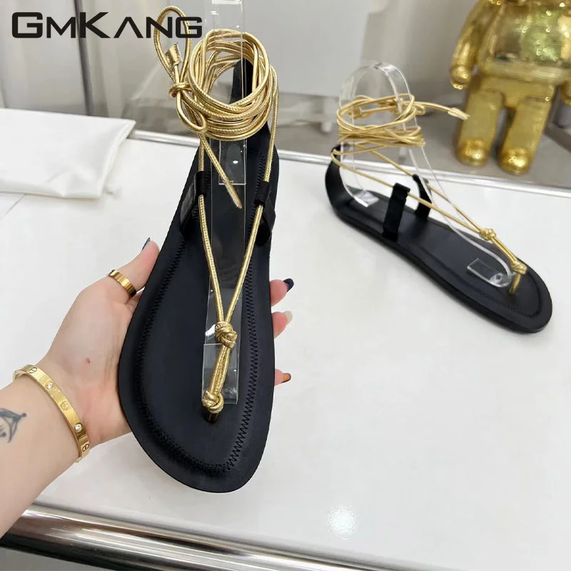 Flip-flops Flat Sandals Woman Ankle Cross Lace Up Roman Shoes For Women Comfort Holiday Summer Flat Sandals Women Sandalias
Flip-flops Flat Sandals Woman Ankle Cross Lace Up Roman Shoes For Women Comfort Holiday Summer Flat Sandals Women Sandalias