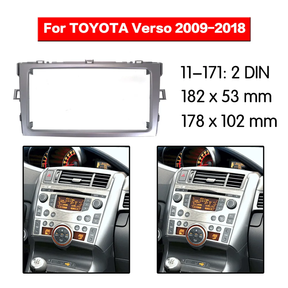 

Car Radio Fascias Video Player 2Din Panel Frame Headunit Stereo Cover For Toyota Verso 2009 2010 2011 2012 2013-2018 Accessories