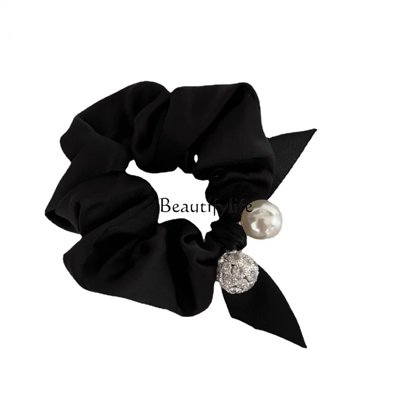 Simple Elegant Pearl Rhinestone Bow Large Intestine Hair Ring French High-Grade Satin
Simple Elegant Pearl Rhinestone Bow Large Intestine Hair Ring French High-Grade Satin