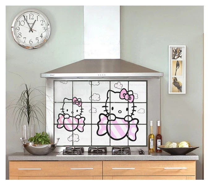 Съемная наклейка Hello Kitty, кухонная маслостойкая водостойкая наклейка на плитку, устойчивая к высоким температурам, масляная наклейка 
Съемная наклейка Hello Kitty, кухонная маслостойкая водостойкая наклейка на плитку, устойчивая к высоким температурам, масляная наклейка