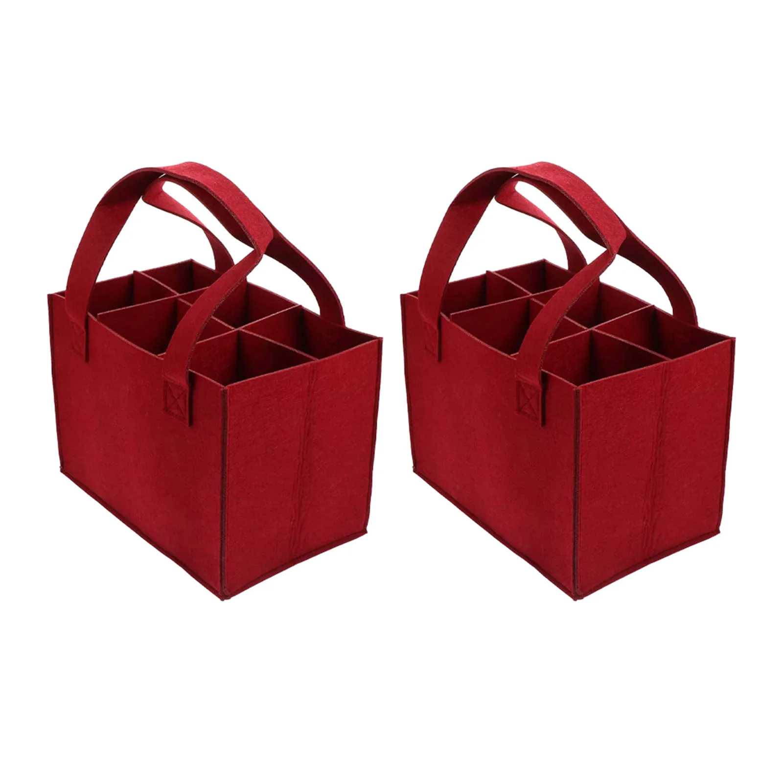 

Стильная красная сумка для бутылок, 2 шт., прочный войлочный материал защищает 6 бутылок, легко носить с собой, идеальный подарок для любителей вина