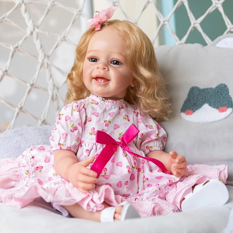 55CM Full Body Soft Silicone Vinyl Reborn Toddler Yannik Smile Lifelike Soft Touch Flexible 3D Skin Visible Veins Art Doll
55CM Full Body Soft Silicone Vinyl Reborn Toddler Yannik Smile Lifelike Soft Touch Flexible 3D Skin Visible Veins Art Doll