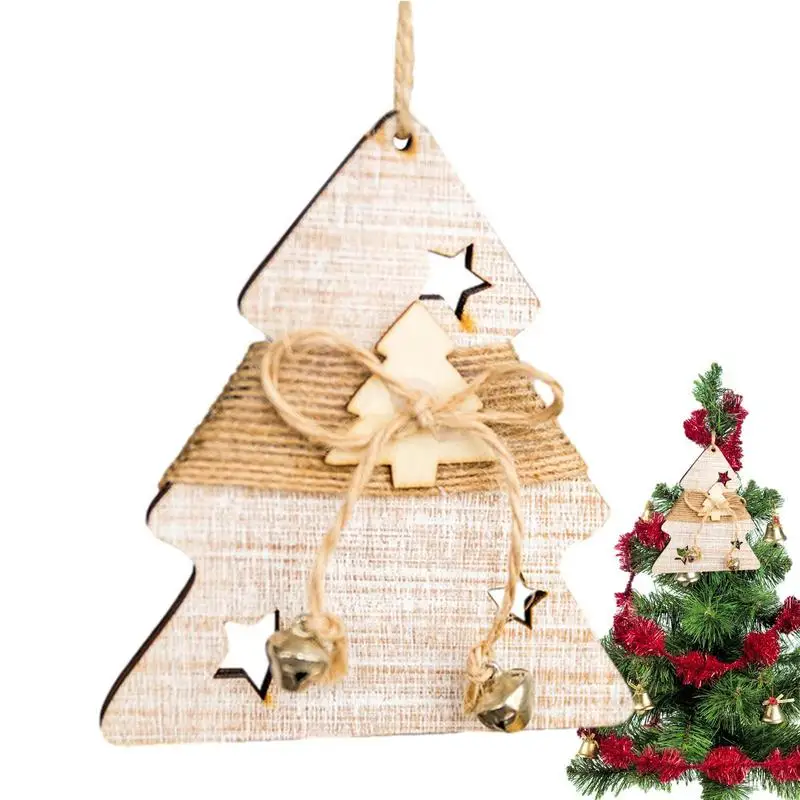 

Christmas Tree Pendant Wooden Stars Elks Stockings Christmas Trees Hanging Decoration Festival Supply Ornament For New Year