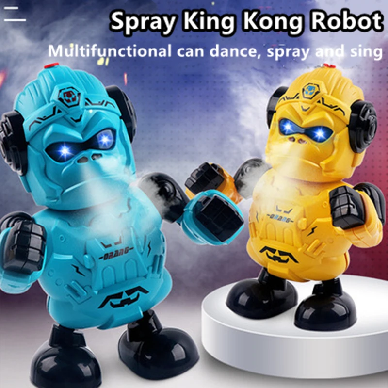 

Electric Toys Dancing Robot Model Spray Water Fog Cool Light Music Dazzling Three-button Switch Toy for Kids