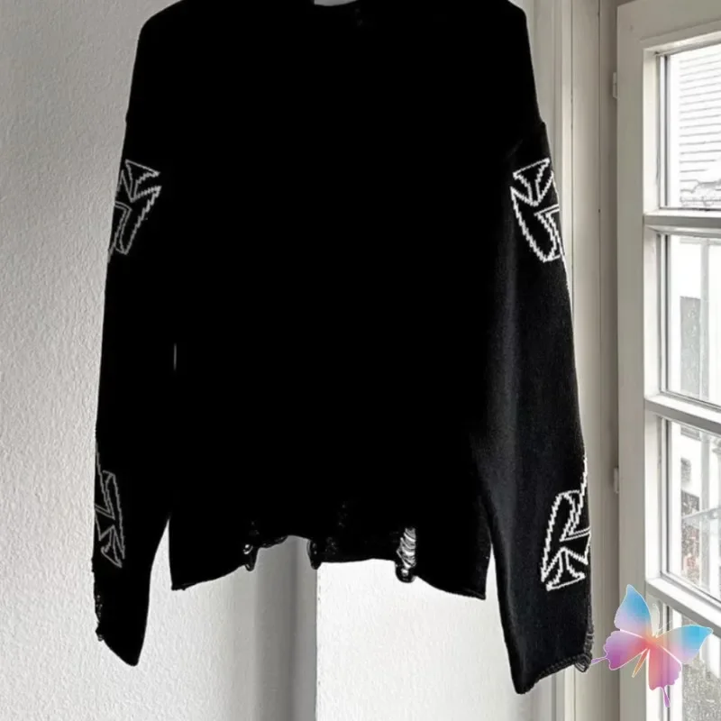 Vintage Street Askyurself Sweater Damaged Hole Tassel Sanskrit Logo Pullover Casual Loose Men Women ASK Knitted Sweatshirts
Vintage Street Askyurself Sweater Damaged Hole Tassel Sanskrit Logo Pullover Casual Loose Men Women ASK Knitted Sweatshirts