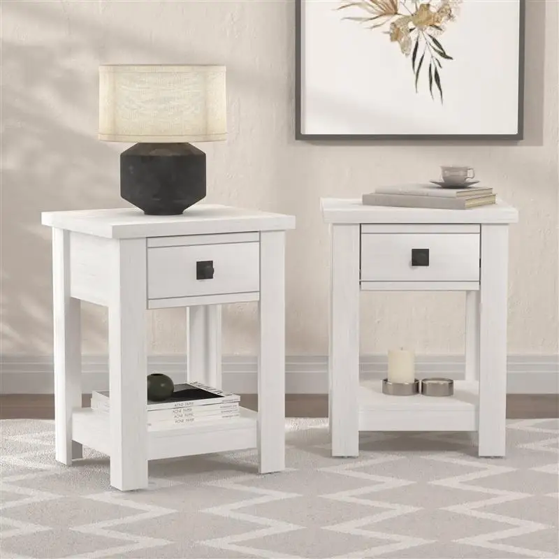 

Bedside Table,End Tables,Side Table,Nightstand,1 Drawer,Set of 2,Living Room,Small Spaces,