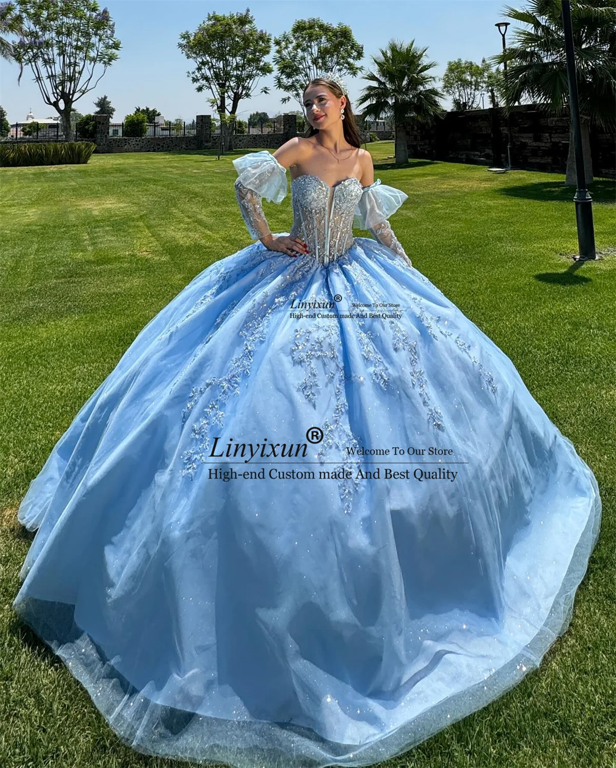 Мексиканское бальное платье, платье Quinceanera с аппликацией, кружевом, блестками, открытыми плечами, платья 15 лет, принцесса, день рождения, милое платье 16
Мексиканское бальное платье, платье Quinceanera с аппликацией, кружевом, блестками, открытыми плечами, платья 15 лет, принцесса, день рождения, милое платье 16