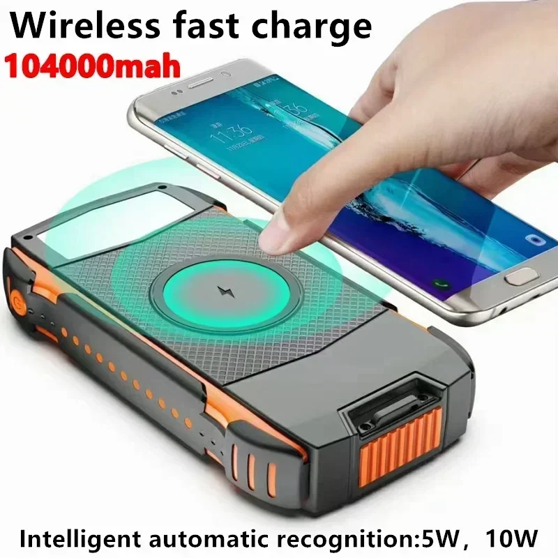 New Upgraded Version of Solar Wireless Power Bank 104000mah 100000mah fast Charging Mobile Power Supply
New Upgraded Version of Solar Wireless Power Bank 104000mah 100000mah fast Charging Mobile Power Supply