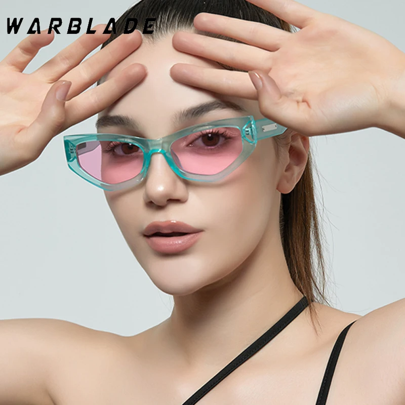 

WarBLade New Vintage Polygon Cat Eye Sunglasses Women Fashion Candy Colors Shades UV400 Brand Designer Men Trending Sun Glasses