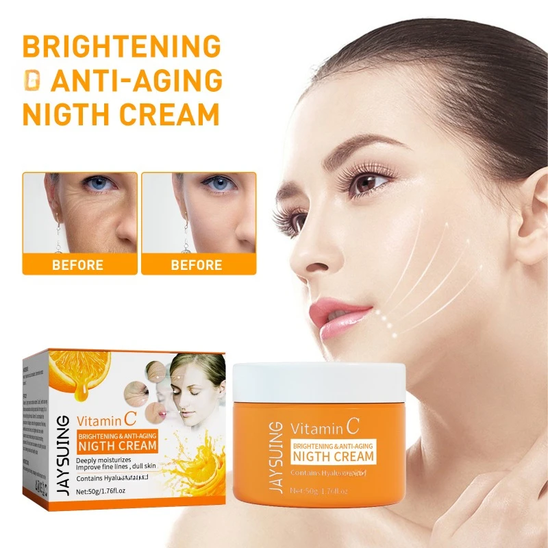 

Vitamin C anti aging cream fade spots fine lines wrinkle Remove dull skin melanin brighten lift firming Whitening face skin care