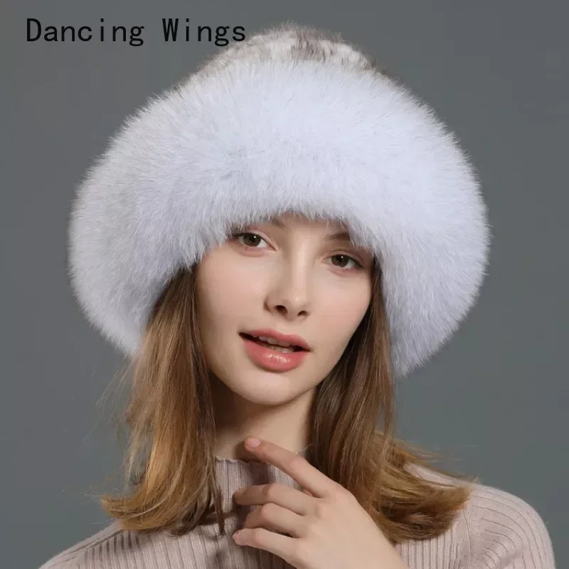 

2024 New Girls Quality Soft Genuine Mink Fur Hats Women Winter Luxury Knitted Real Mink Fur Bomber Hat Natural Warm Fox Fur Cap