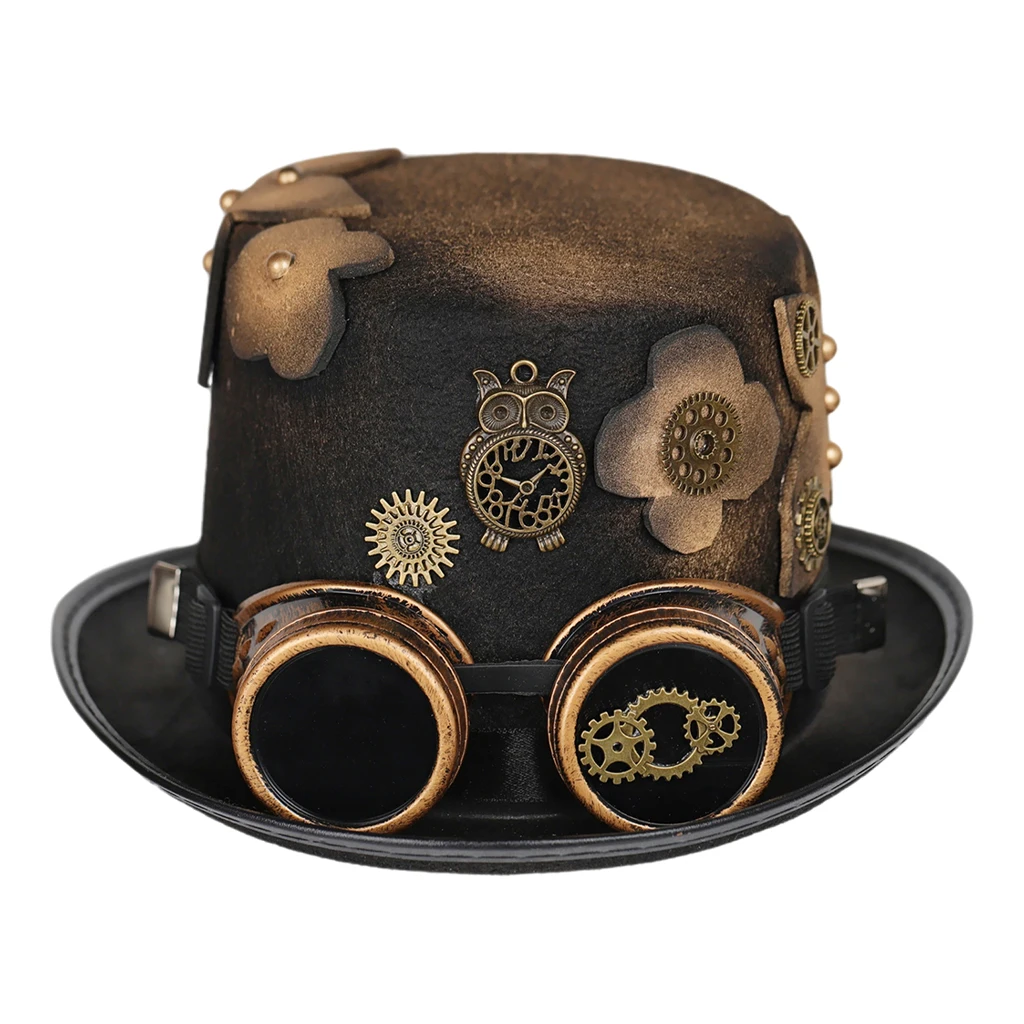Men Women Steampunk Top Hats Halloween Casual Costume Hat with Goggles Female Panama Hat Sunshade Top Cap Travel Sun Cap
Men Women Steampunk Top Hats Halloween Casual Costume Hat with Goggles Female Panama Hat Sunshade Top Cap Travel Sun Cap
