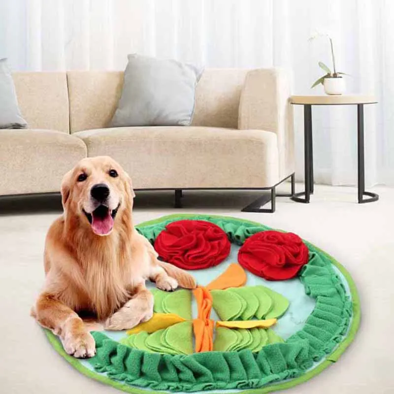

Pet Dog Snuffle Mat Nose Smell Sniffing Pad Dog Puzzle Toy Slow Feeding Bowl Food Dispenser Carpet Washable Training Dog Toys