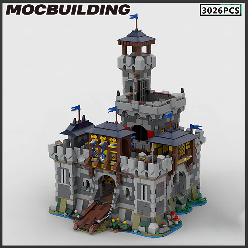 

Fortress Medieval Castle Architecture Modular Model MOC Building Blocks DIY Bricks Street View Series Birthday Present Gift