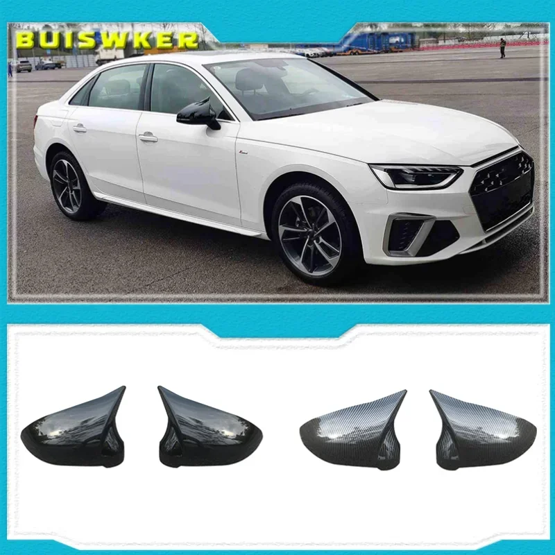 

For Audi A4 A5 B9 Side Mirror Caps (Carbon Look) 2017 2018 2019 S4 S5 RS5 allroad Quattro replace Covers