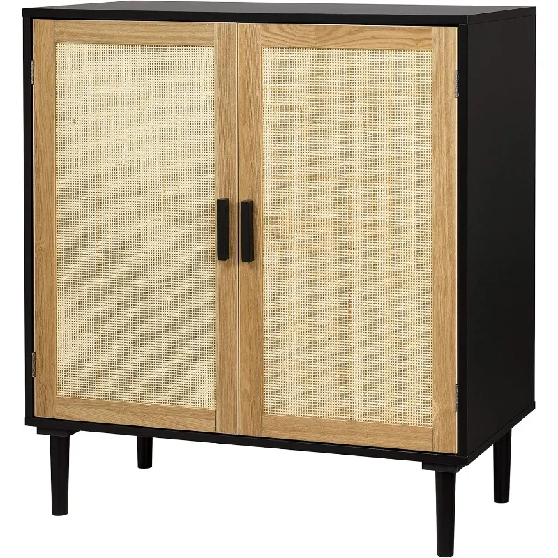 

Sideboard Buffet Cabinet, Kitchen Storage Cabinet with Rattan Decorated Doors, Accent Liquor Cabinet for Bar, Dining Room