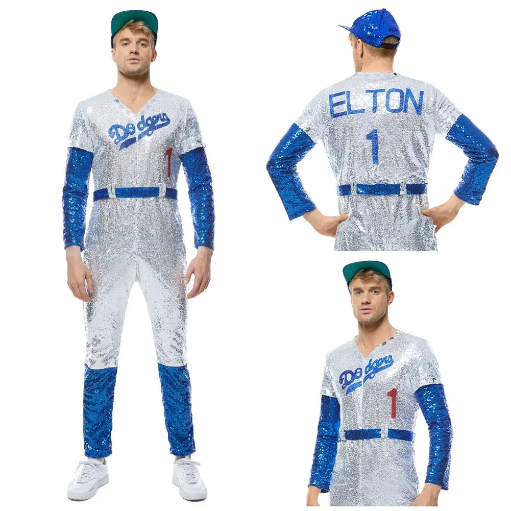 Elton John Cosplay Costume Dodgers Baseball Uniform For Men Women Carnival Costumes Halloween
Elton John Cosplay Costume Dodgers Baseball Uniform For Men Women Carnival Costumes Halloween