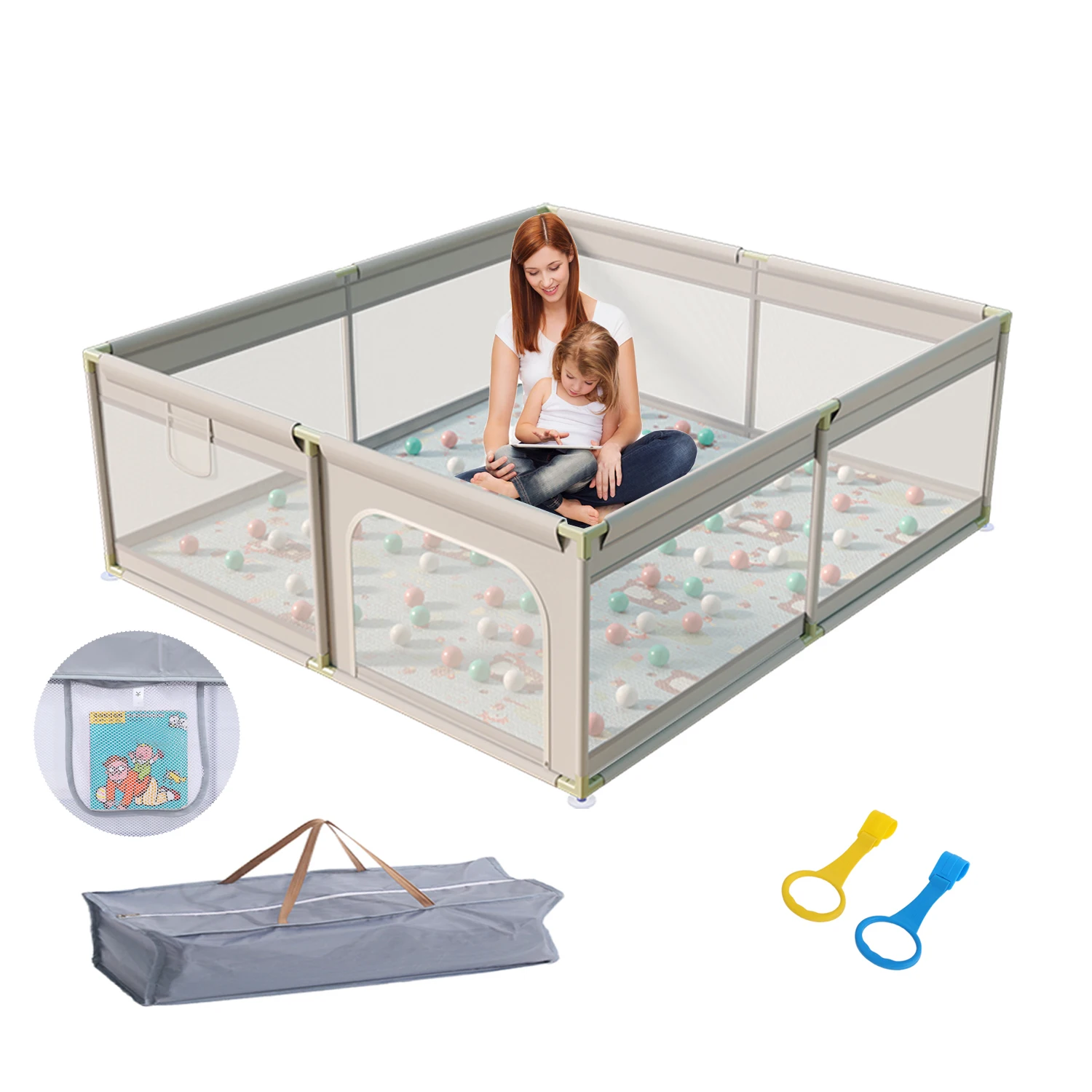

Extra Large Baby Playpen Safety Playard,360 Degree Visible Kids Activity Center Fence for Toddlers Children Kid Baby Playground