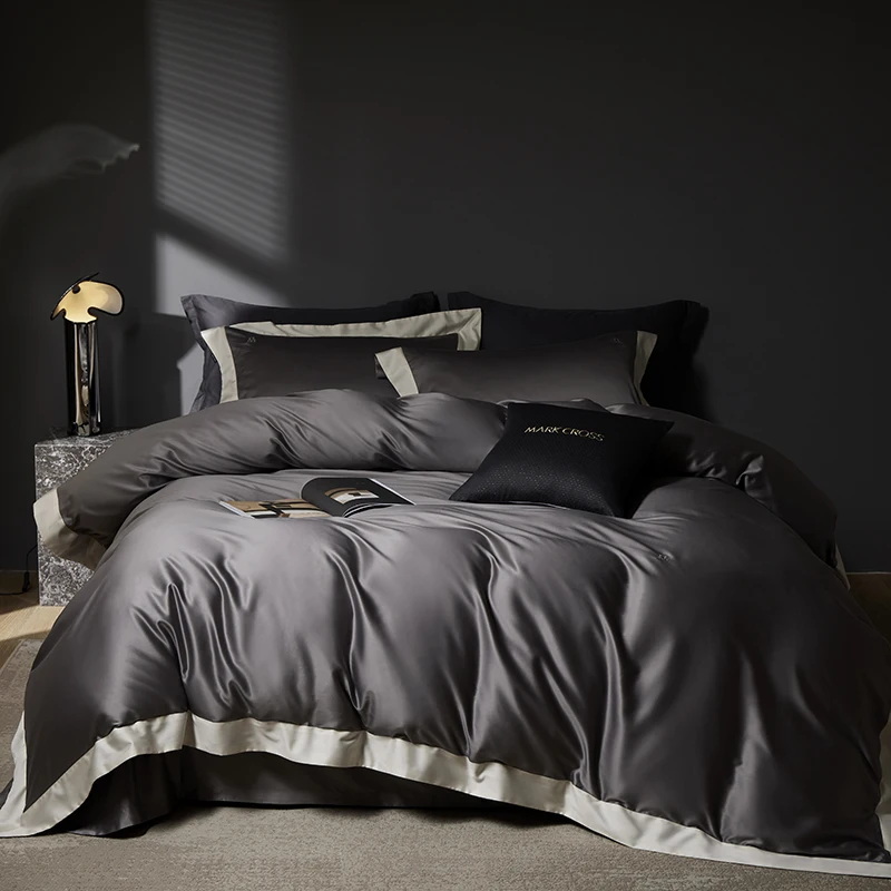 High Quality 140S Egyptian Long Staple Cotton Embroidery Simple Hotel Style Silky Bedding Set Duvet Cover Bed Sheet Pillowcases
High Quality 140S Egyptian Long Staple Cotton Embroidery Simple Hotel Style Silky Bedding Set Duvet Cover Bed Sheet Pillowcases
