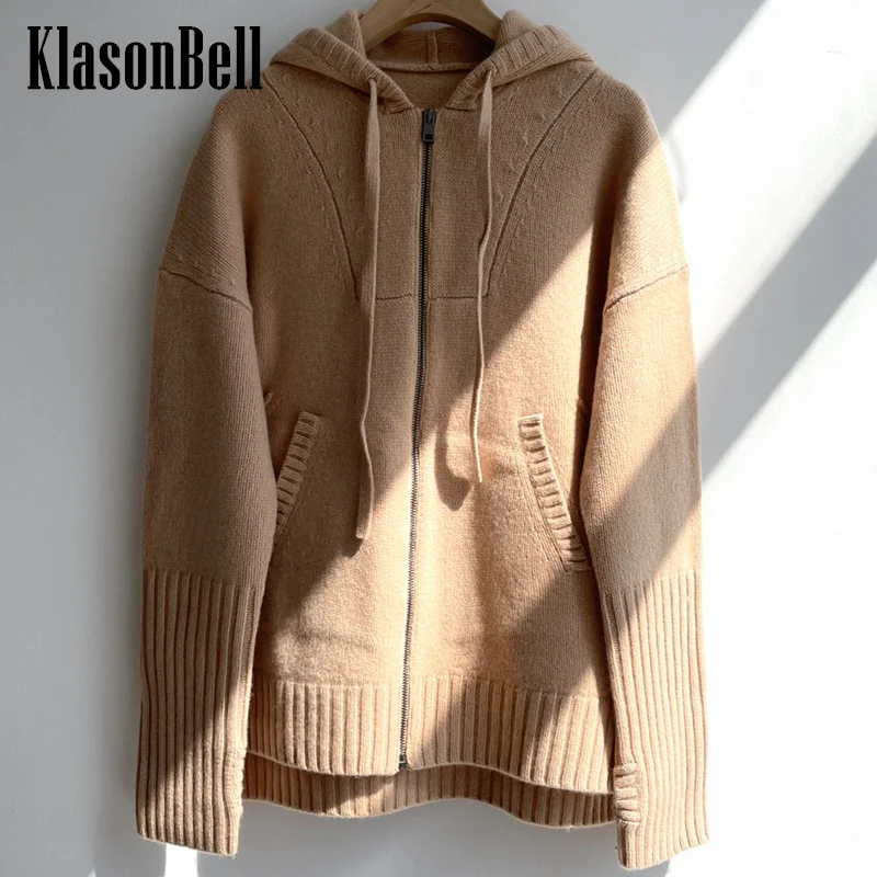 11.29 KlasonBell Back Letter Jacquard Fashion Comfortable 100% Cashmere Knitted Hooded Zipper Cardigan Coat Women
11.29 KlasonBell Back Letter Jacquard Fashion Comfortable 100% Cashmere Knitted Hooded Zipper Cardigan Coat Women