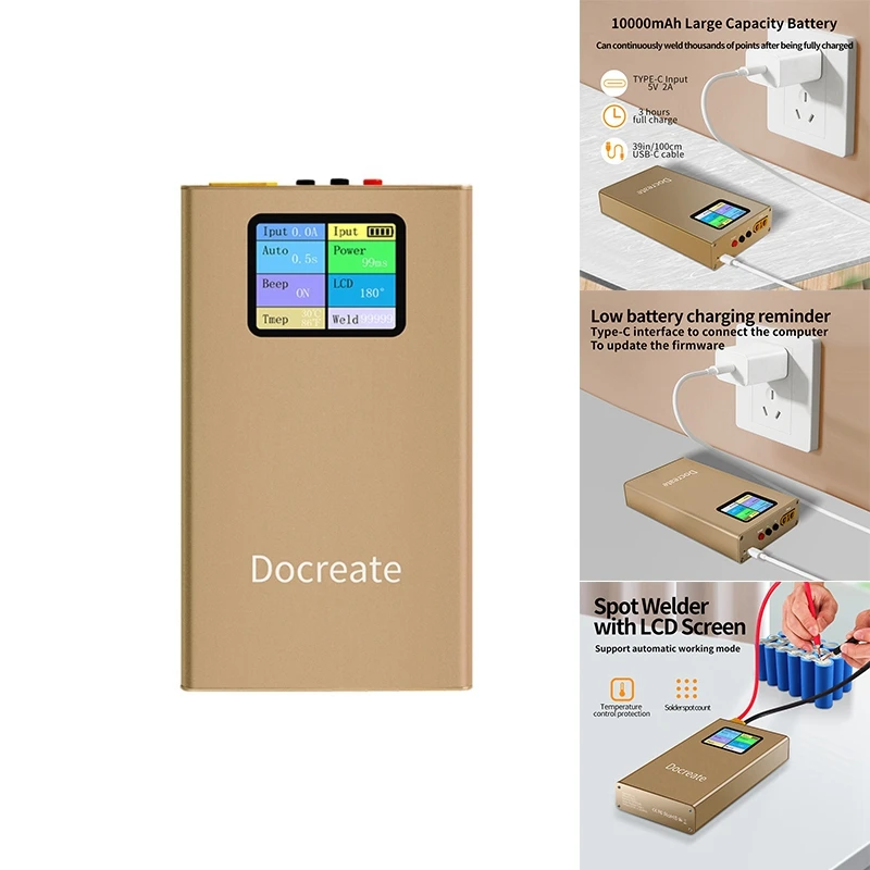 Docreate Portable Spot Welder 10000Mah Enhanced 99 Gears Adjustable With LCD Colorful Display Battery Welding Machine
Docreate Portable Spot Welder 10000Mah Enhanced 99 Gears Adjustable With LCD Colorful Display Battery Welding Machine