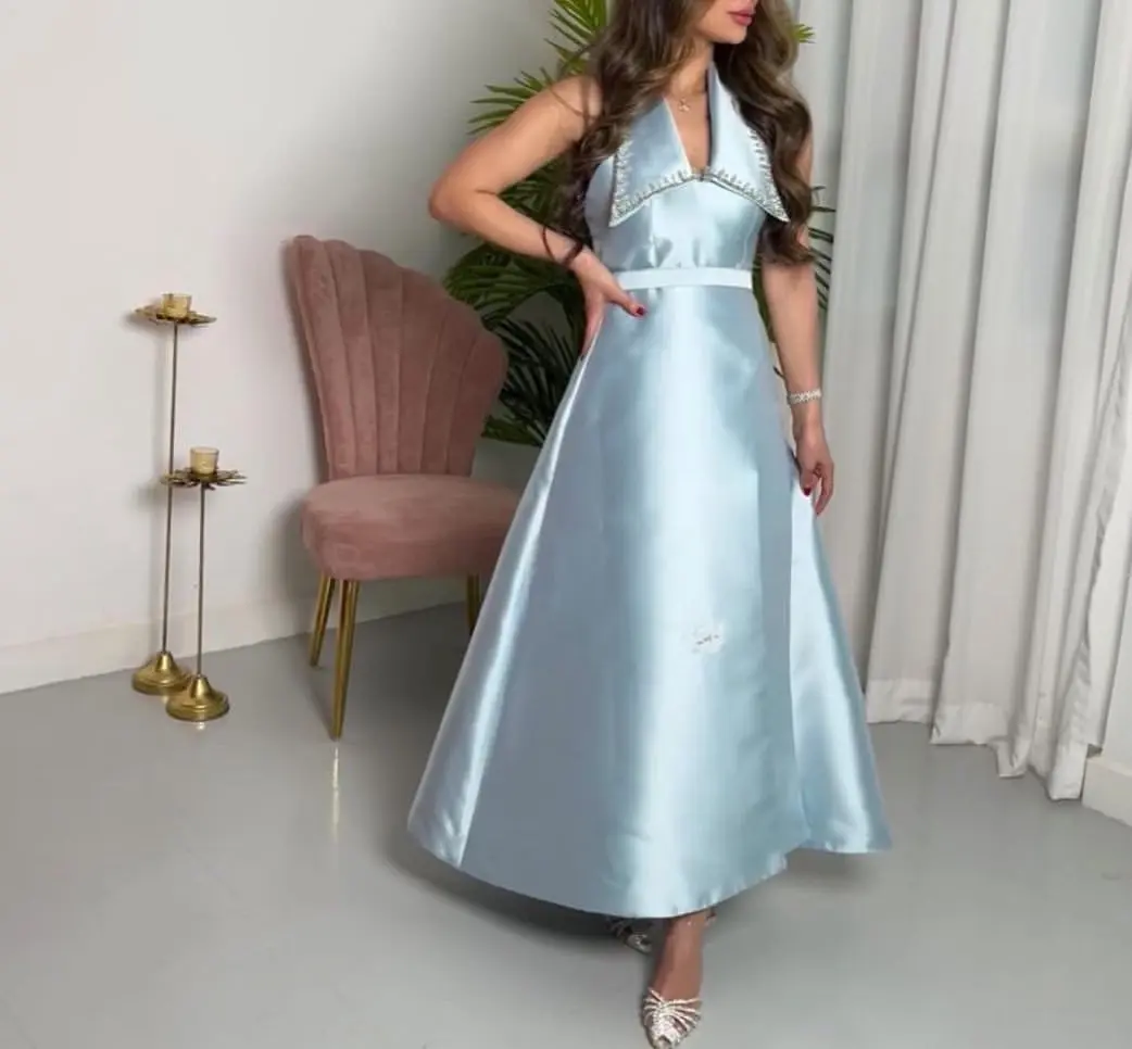 Women's Formal Occasion Dresses Ankle-length V-neck Sleeveless Design Sexy Backless Can be Customized Vestidos De Graduación
Women's Formal Occasion Dresses Ankle-length V-neck Sleeveless Design Sexy Backless Can be Customized Vestidos De Graduación
