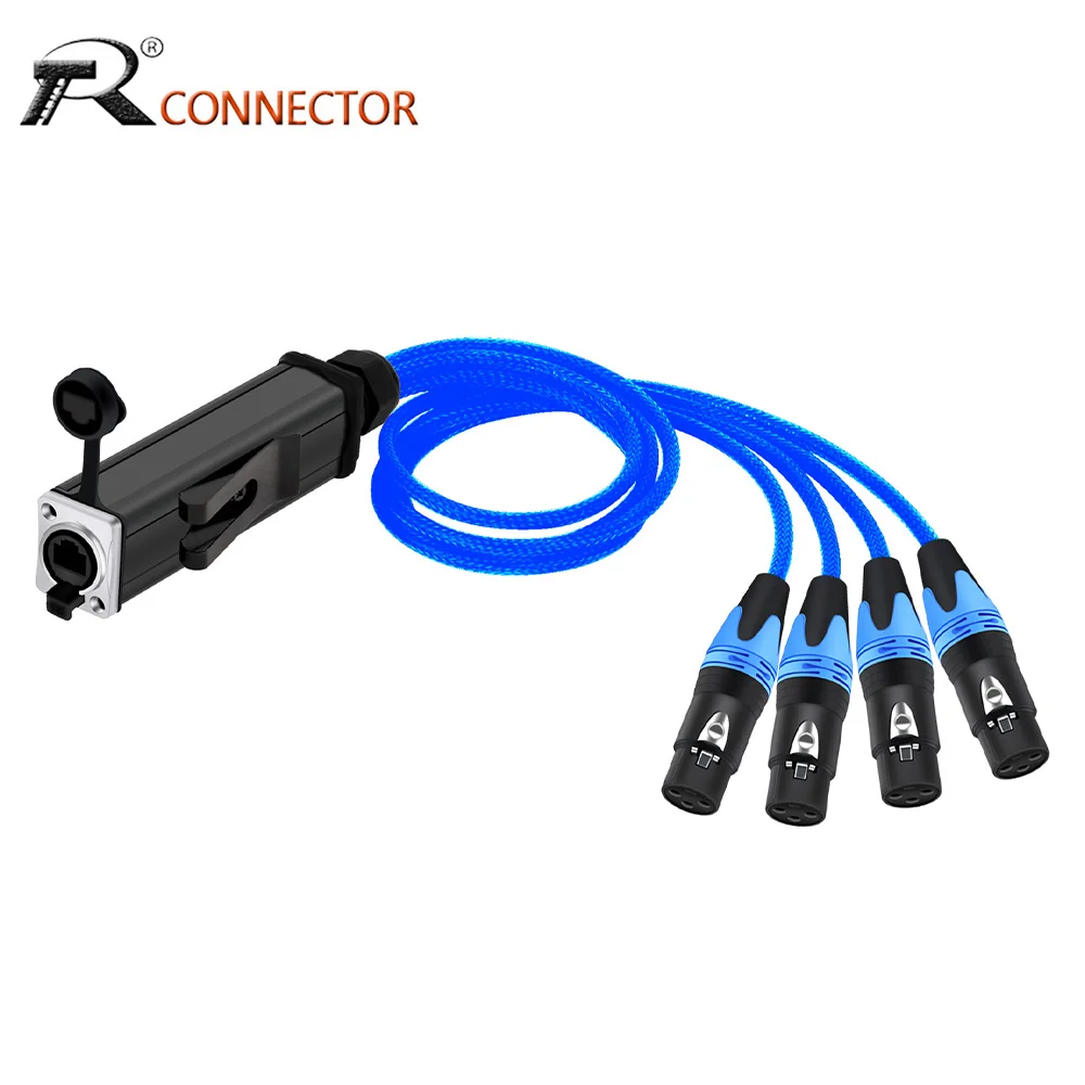 

Новый сетевой преобразователь RJ45 CAT5 на 4-канальный 3-контактный разъем XLR «Папа/мама», многослойный Удлинительный кабель для сценического освещения