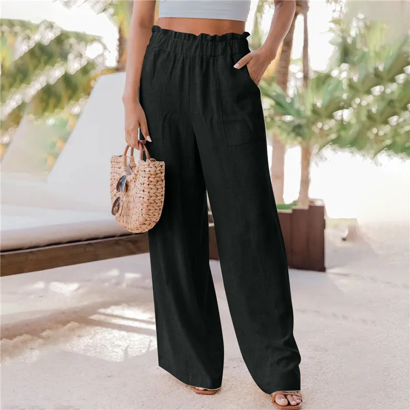 Elastic Waist Women Trousers 2022 Office Lady Casual Spring Summer Solid Fashion Pocket Loose Wide Leg Long Pants Dropshipping
Elastic Waist Women Trousers 2022 Office Lady Casual Spring Summer Solid Fashion Pocket Loose Wide Leg Long Pants Dropshipping