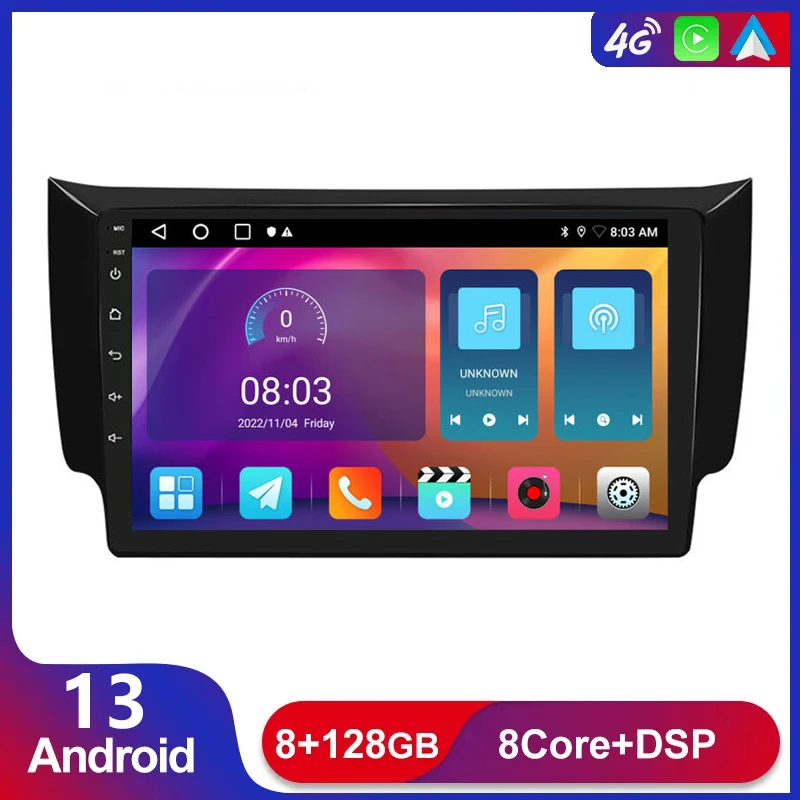 

4G+WIFI Android 13 For Nissan Sylphy B17 Sentra 2012 2013 - 2018 Car Radio RDS Autoradio Stereo BT AHD Multimedia DSP RDS