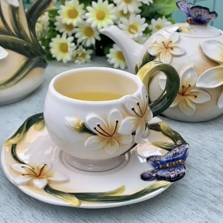 Ceramic Flower Tea Coffee Mugs, Milk Mug, Home Decor Crafts, Room Wedding Decoration, Office Porcelain Sculpture, Tea Cup Gift
Ceramic Flower Tea Coffee Mugs, Milk Mug, Home Decor Crafts, Room Wedding Decoration, Office Porcelain Sculpture, Tea Cup Gift