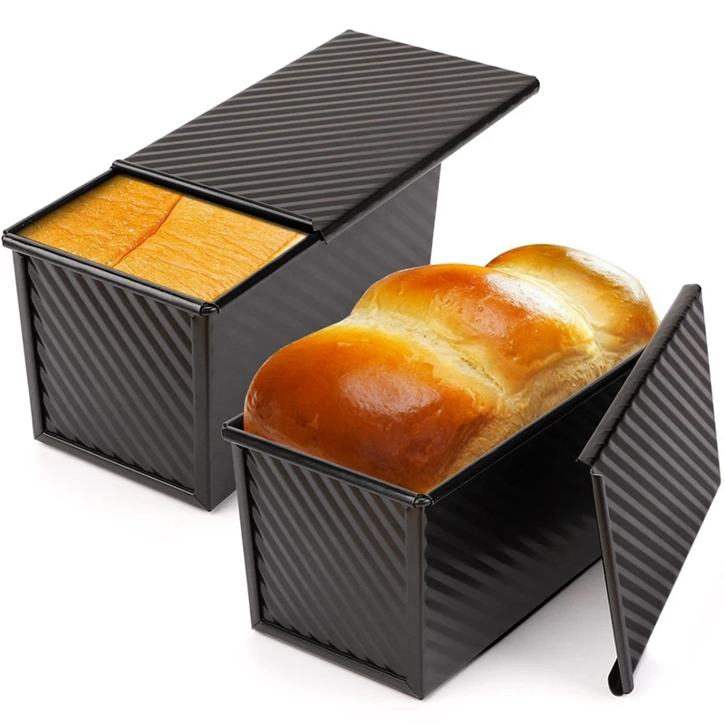 Loaf Pan 2 Pack, Non-Stick Bread Pan With Lid Carbon Steel Bread Toast Box Mold With Cover For Bakeware Bread Durable
Loaf Pan 2 Pack, Non-Stick Bread Pan With Lid Carbon Steel Bread Toast Box Mold With Cover For Bakeware Bread Durable