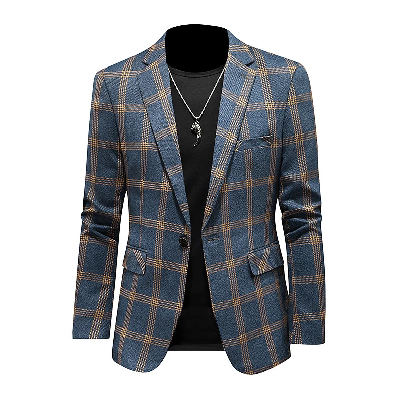 

High quality fashion matching trend handsome boutique business men's casual suit fashion slim-fit single west coat Blazers