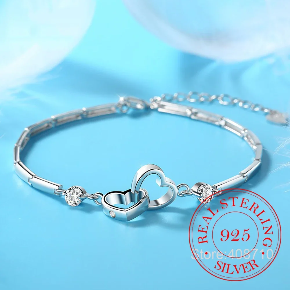Wholesale Charms 925 Sterling Silver Bracelets Bangles for Women Valentine's Days Lover Zircon Wedding Heart Jewelry
Wholesale Charms 925 Sterling Silver Bracelets Bangles for Women Valentine's Days Lover Zircon Wedding Heart Jewelry