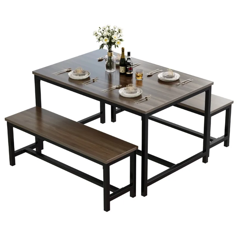 3-Piece Dining Table Set, 45in Rectangular Dining Table and 2 Benches for 4-6 for Kitchen, Dining Room, Apartment
3-Piece Dining Table Set, 45in Rectangular Dining Table and 2 Benches for 4-6 for Kitchen, Dining Room, Apartment