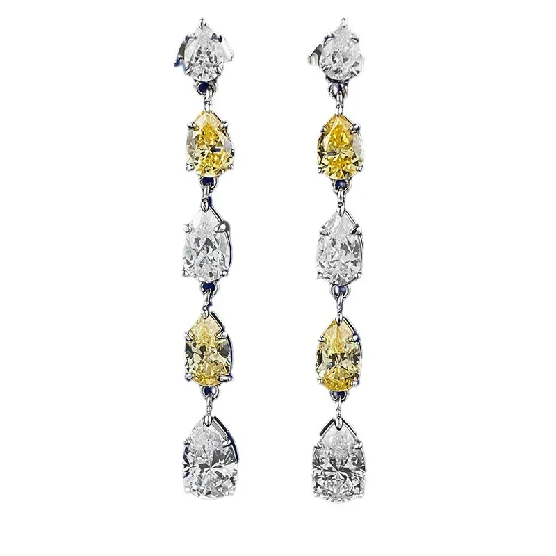 Spring Qiaoer 925 Sterling Silver Pear Cut 6*9 MM Lab Sapphire Citrine Gemstone Tassel Drop Earrings Anniversary Gifts Jewelry
Spring Qiaoer 925 Sterling Silver Pear Cut 6*9 MM Lab Sapphire Citrine Gemstone Tassel Drop Earrings Anniversary Gifts Jewelry