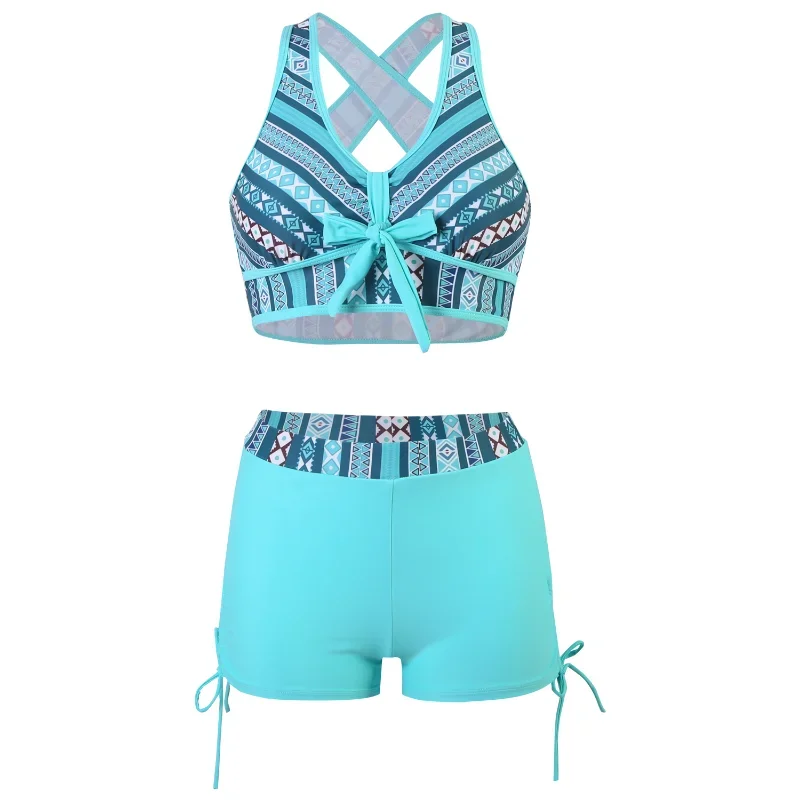 New Women Two-Piece Suits Ladies Split Swimsuit Conservative Skirt Bikini Print Swimwear Swim Suits with Chest Pad
New Women Two-Piece Suits Ladies Split Swimsuit Conservative Skirt Bikini Print Swimwear Swim Suits with Chest Pad